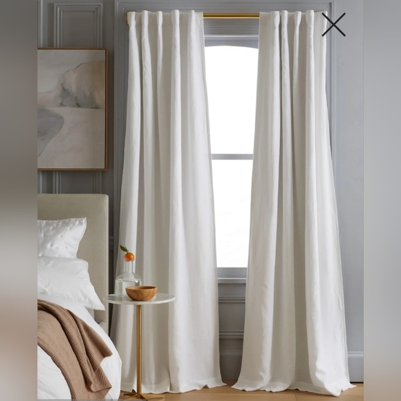 NWT! Quince Linen White Blackout Curtains Set Of 2 Panels! 48